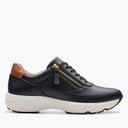 Clarks Womens Tivoli D-Fit Side Zip Trainers Black
