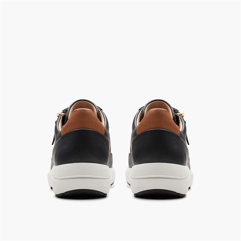 Clarks Womens Tivoli D-Fit Side Zip Trainers Black - Image 3