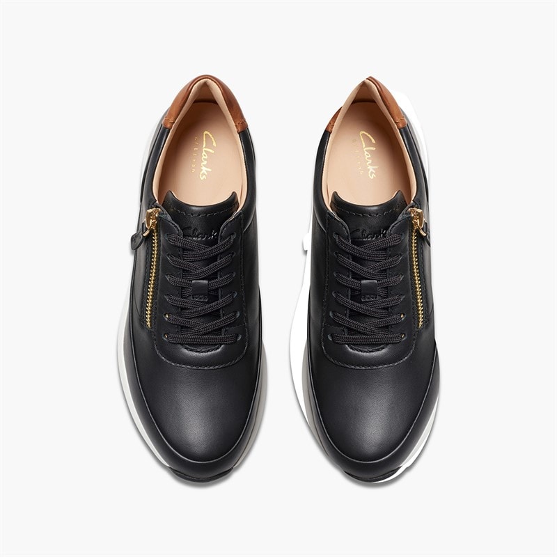Clarks Womens Tivoli D-Fit Side Zip Trainers Black - Image 4