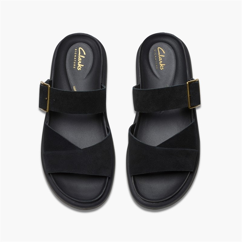 Clarks Womens Aristella D-Fit Sliders Black - Image 4