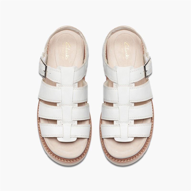 Clarks Womens Orianna Twist D-Fit Sandals Off White - Image 4