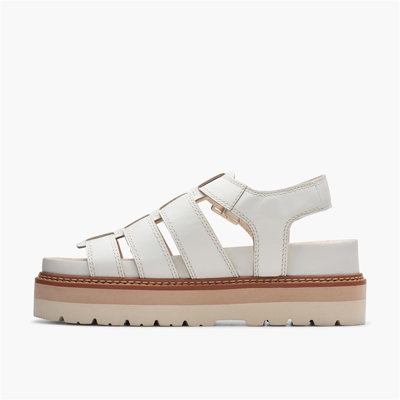 Clarks Womens Orianna Twist D-Fit Sandals Off White - Image 5