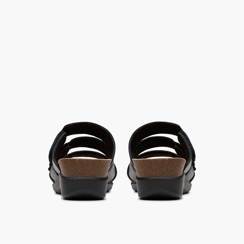 Clarks Womens Calenne Lily D-Fit Sandals Black - Image 3