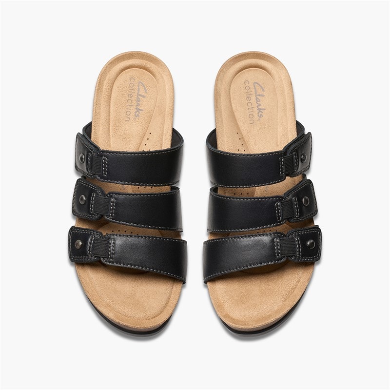 Clarks Womens Calenne Lily D-Fit Sandals Black - Image 4
