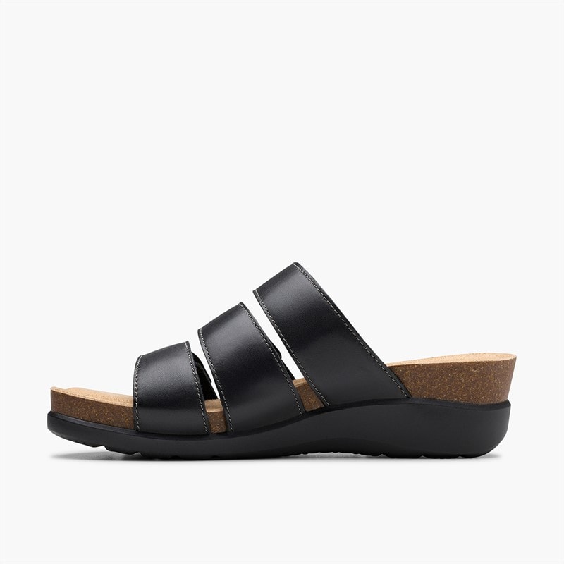 Clarks Womens Calenne Lily D-Fit Sandals Black - Image 5