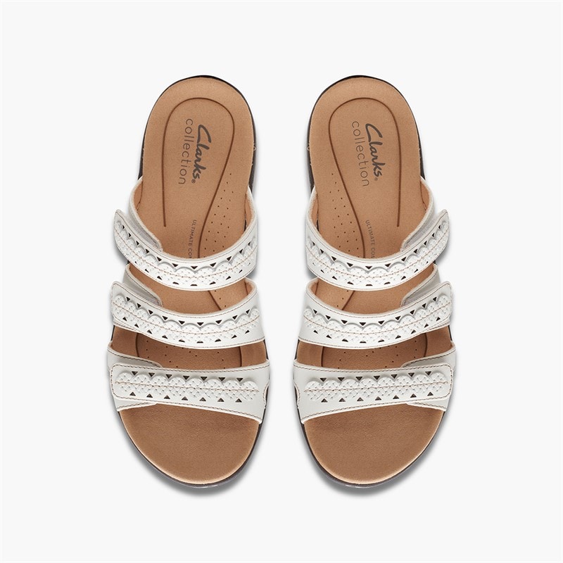Clarks Womens Laurieann Cove D-Fit Sandals White - Image 4