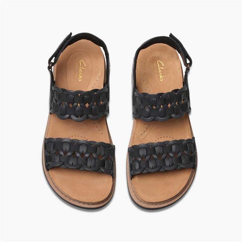 Clarks Womens Arwell Glide D-Fit Sandals Black - Image 4