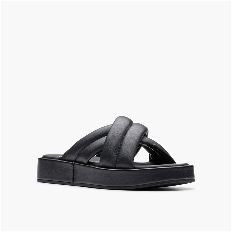 Clarks Womens Alda Glide D-Fit Sliders Black - Image 5