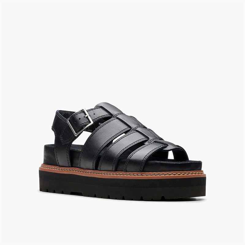 Clarks Womens Orianna Twist D-Fit Sandals Black - Image 5