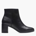 Clarks Womens Freva 55 Side Zip Boots Black Leather