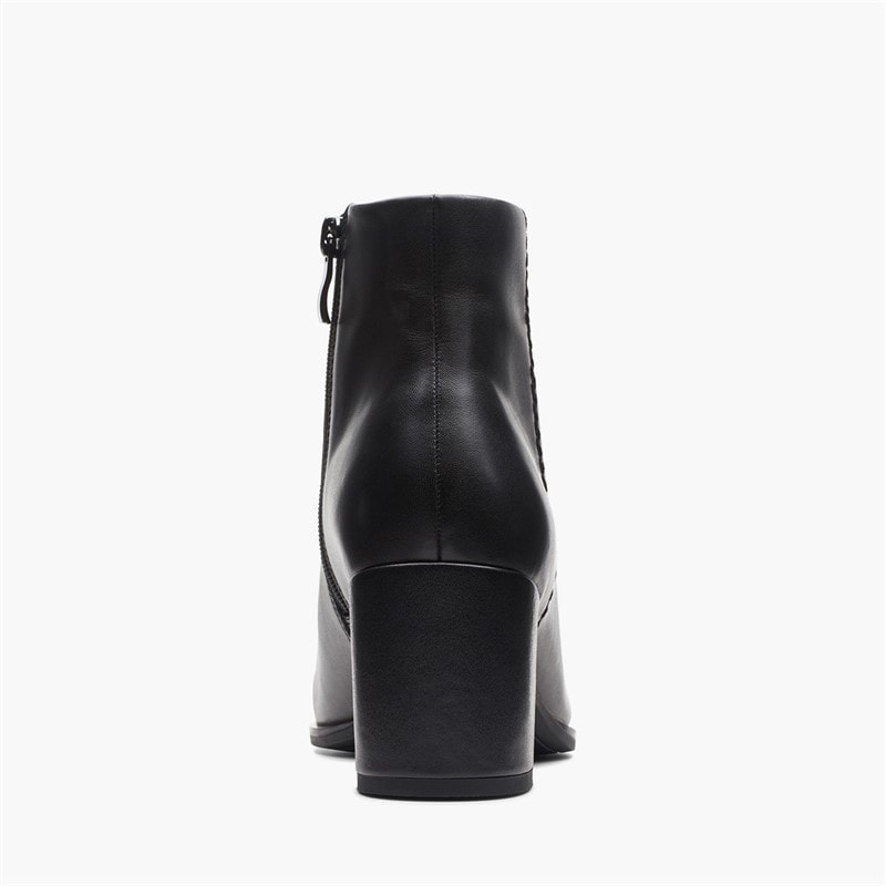 Clarks Womens Freva 55 Side Zip Boots Black Leather - Image 4