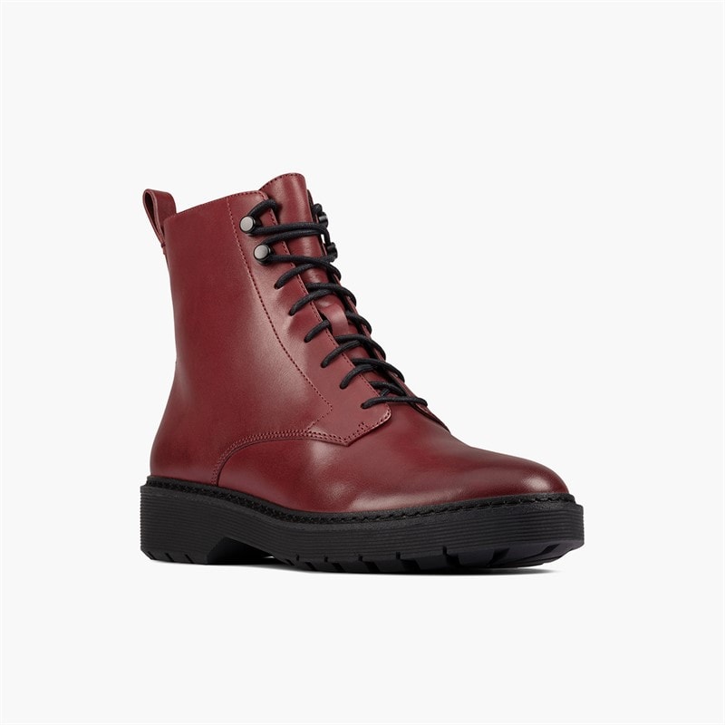 Clarks Womens Witcombe Hi 2 Boots Burgundy Leather - Image 2