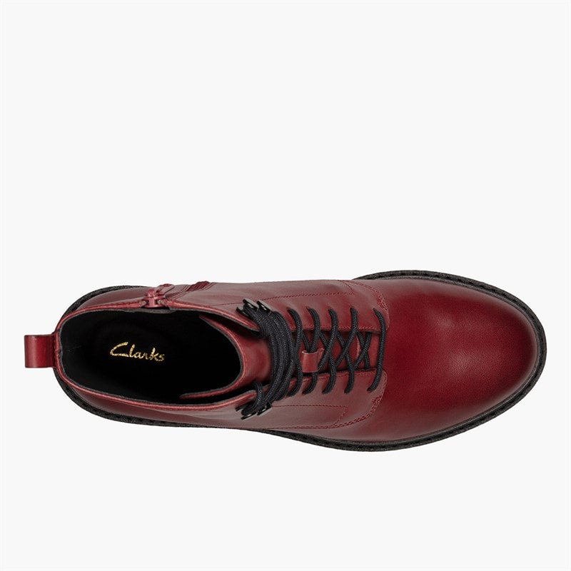 Clarks Womens Witcombe Hi 2 Boots Burgundy Leather - Image 4