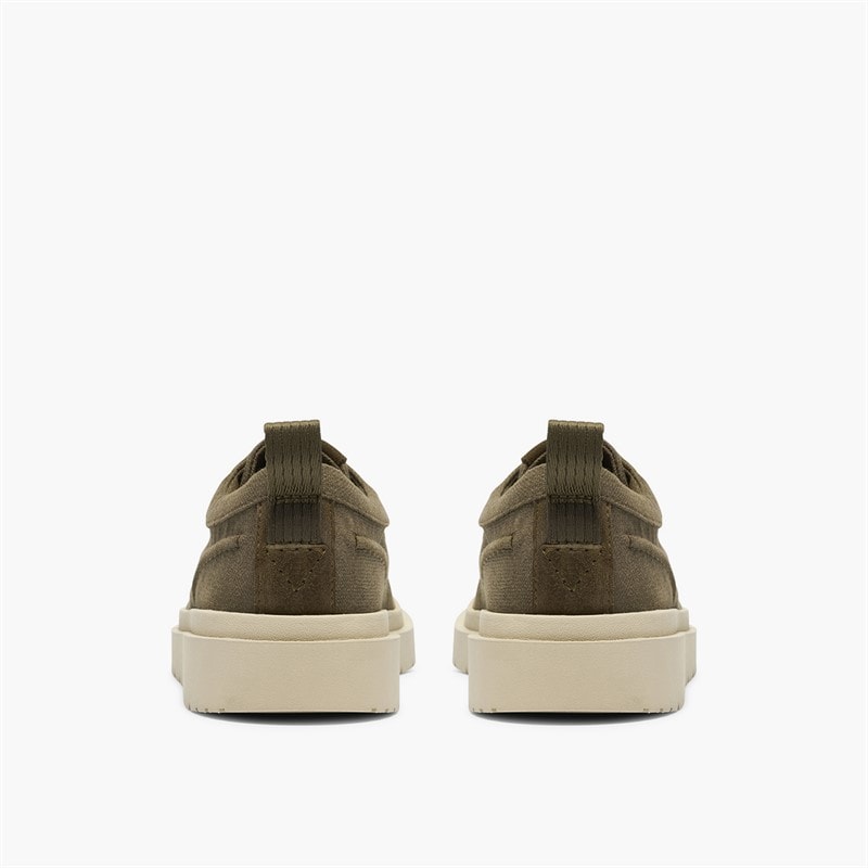 Clarks Mens Polden Moc Shoes Olive Canvas - Image 5