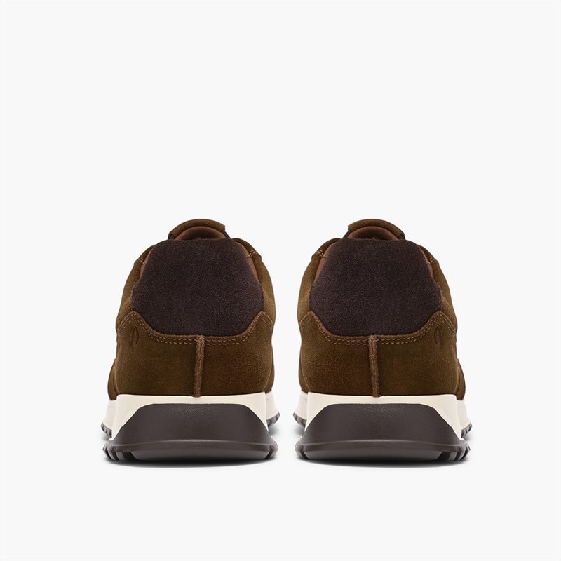 Clarks Mens Radwell Tie Trainers Cola Suede - Image 5