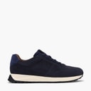 Clarks Mens Radwell Tie Trainers Navy Suede