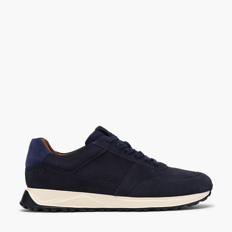 Clarks Mens Radwell Tie Trainers Navy Suede