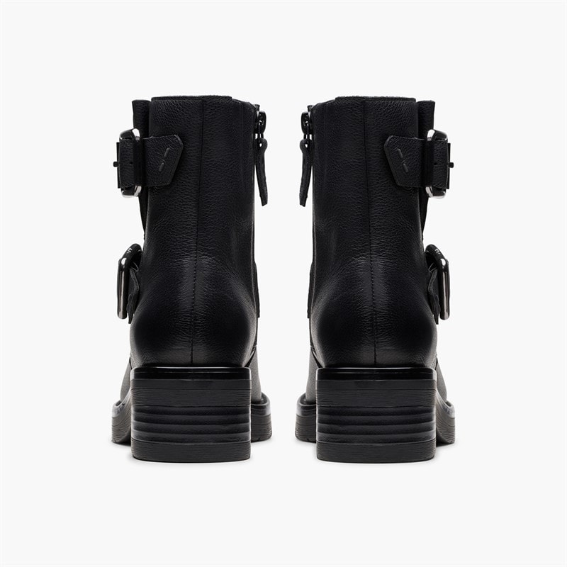 Clarks Womens Rebelle Buckle Boots Black Leather - Image 5