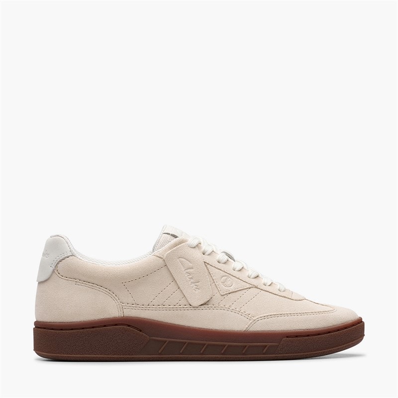 Clarks Mens Craft Rally Ace Trainers Off White Suede