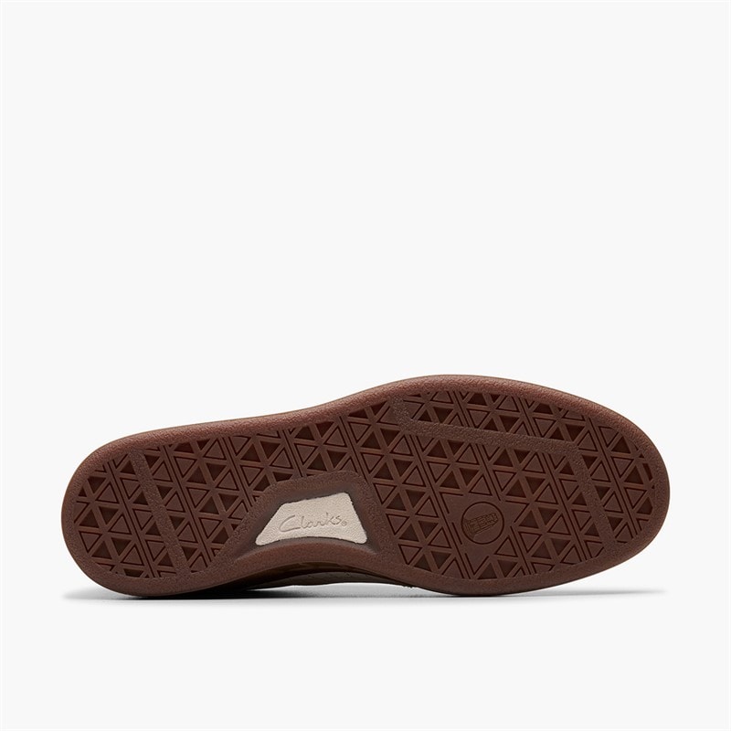 Clarks Mens Craft Rally Ace Trainers Off White Suede - Image 3