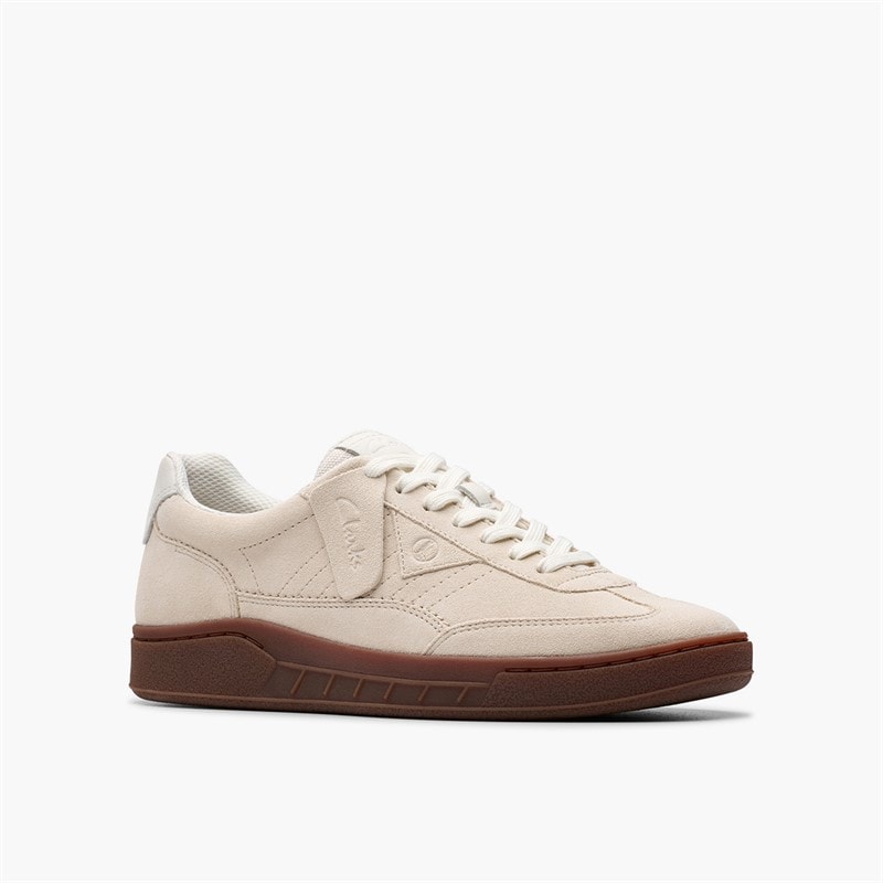 Clarks Mens Craft Rally Ace Trainers Off White Suede - Image 4