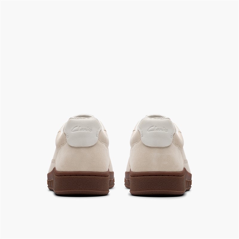 Clarks Mens Craft Rally Ace Trainers Off White Suede - Image 5