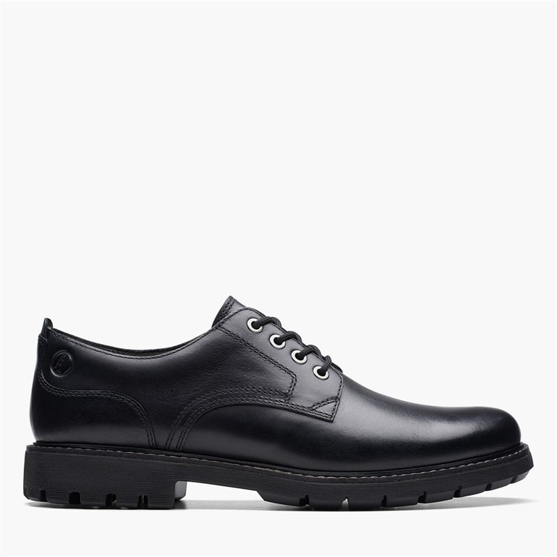 Clarks Mens Batcombe Lace Up Shoes Black Leather