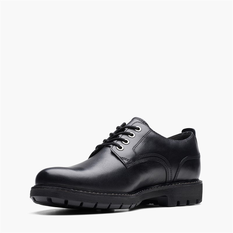 Clarks Mens Batcombe Lace Up Shoes Black Leather - Image 4