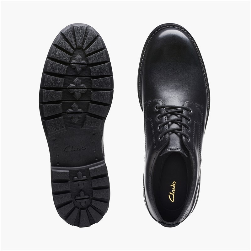 Clarks Mens Batcombe Lace Up Shoes Black Leather - Image 5