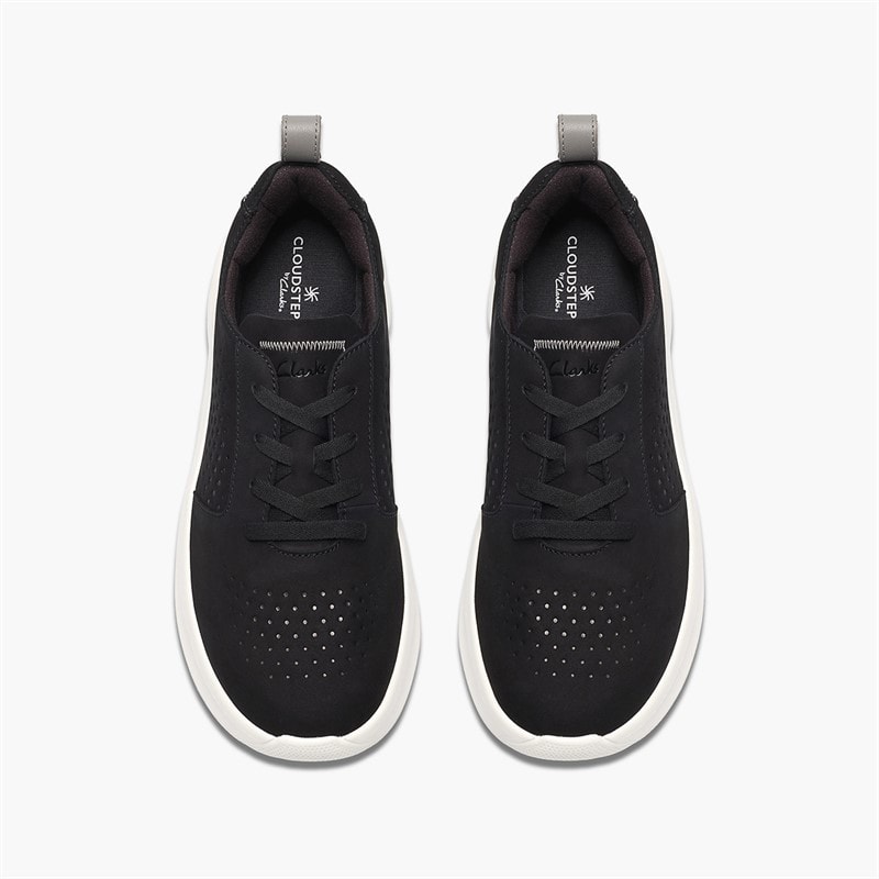 Clarks Mens Solvena Style Trainers Black - Image 2