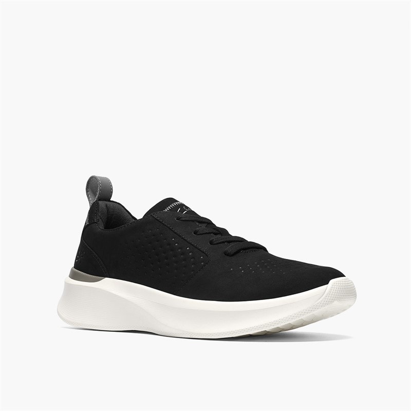 Clarks Mens Solvena Style Trainers Black - Image 4