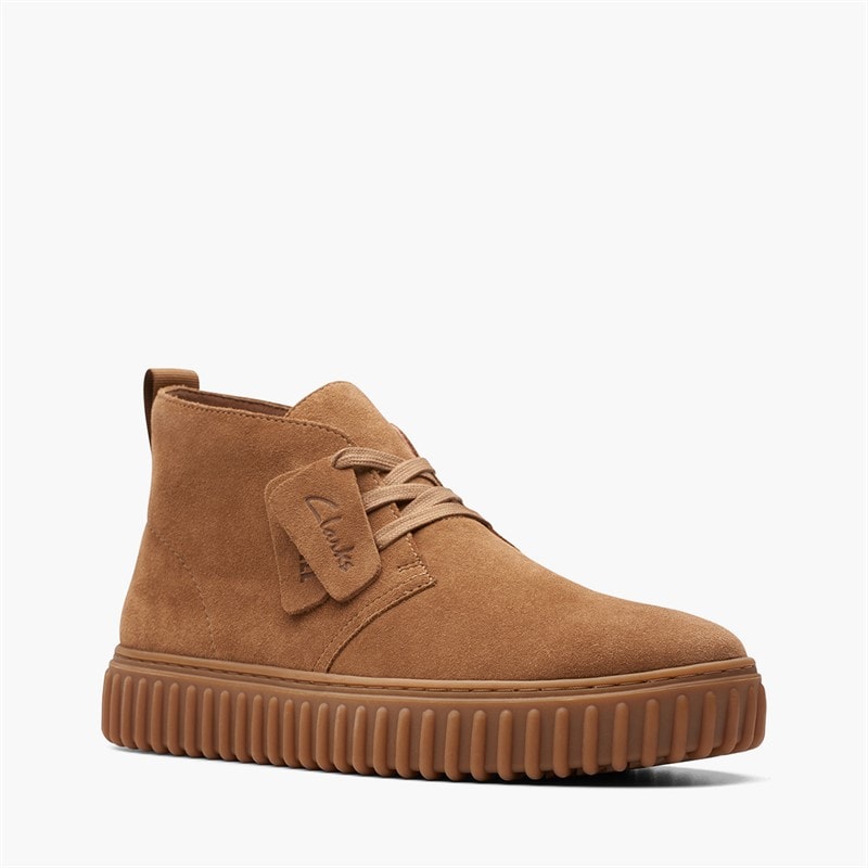 Clarks Mens Torhill Desert Boots Cognac Suede - Image 2