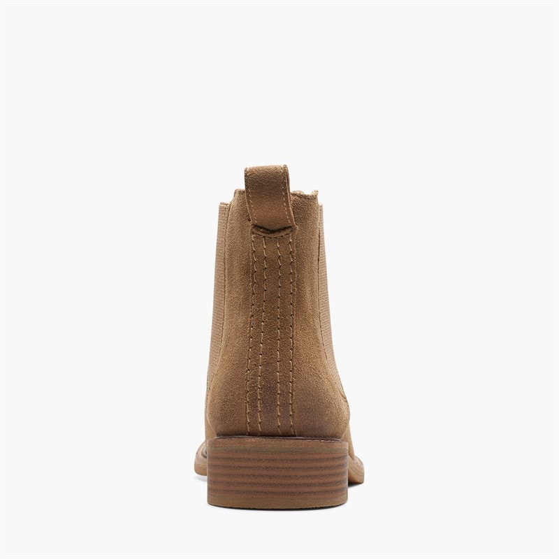 Clarks Womens Cologne Arlo 2 Chelsea Boots Dark Sand Suede - Image 3