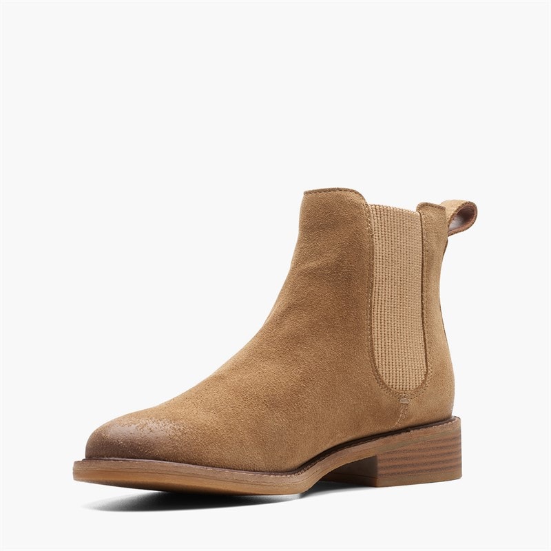 Clarks Womens Cologne Arlo 2 Chelsea Boots Dark Sand Suede - Image 4