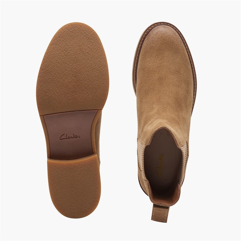 Clarks Womens Cologne Arlo 2 Chelsea Boots Dark Sand Suede - Image 5