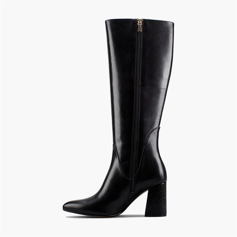 Clarks Womens Laina 85 Tall Boots Black Combi Leather - Image 4