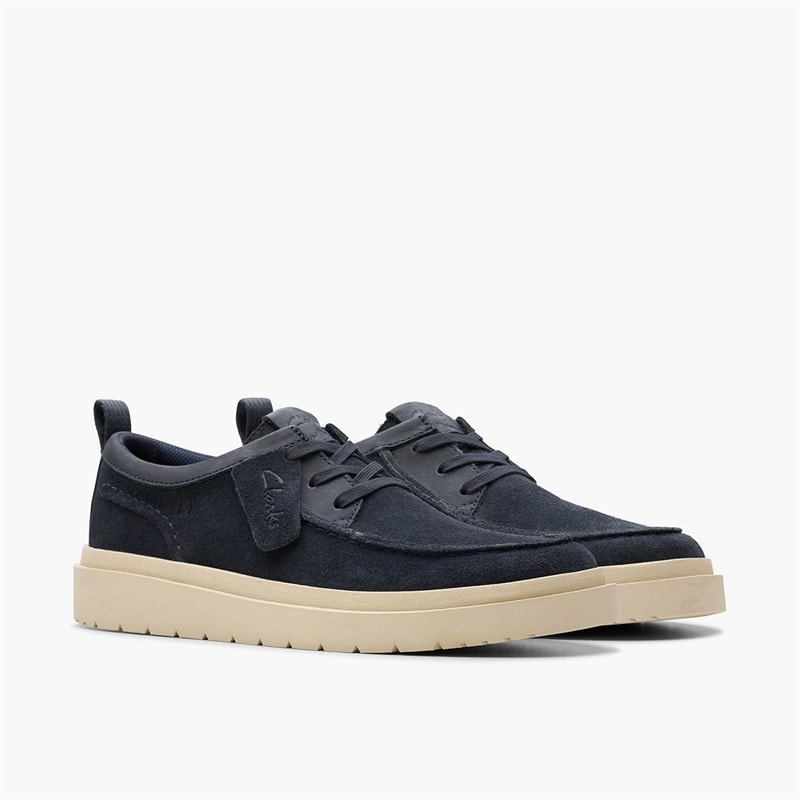 Clarks Mens Polden Moc Shoes Navy Suede - Image 4