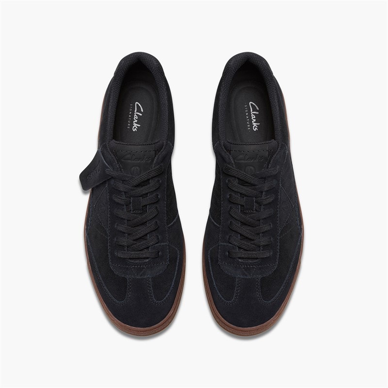 Clarks Mens Craft Rally Ace Trainers Black Suede - Image 4