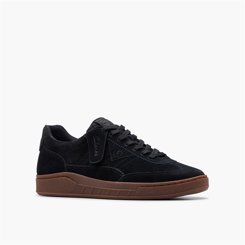 Clarks Mens Craft Rally Ace Trainers Black Suede - Image 5