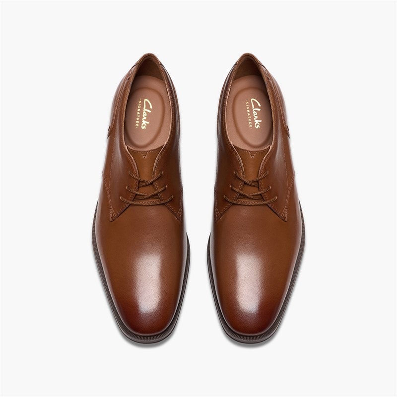 Clarks Mens Paulton Lace Up Shoes Tan - Image 2
