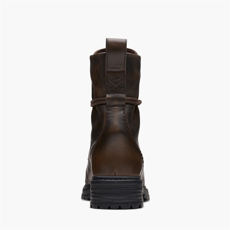 Clarks Womens Rixley Lace Up Boots Dark Brown Leather - Image 3