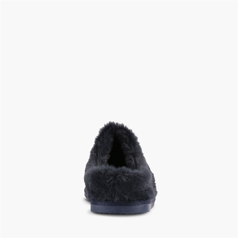 Clarks Womens Bundle Soft Mule Slippers Navy - Image 3