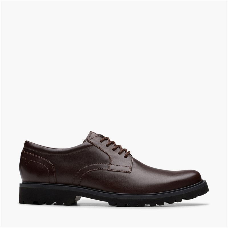 Clarks Mens Berwick Lace Up Shoes Brown Leather