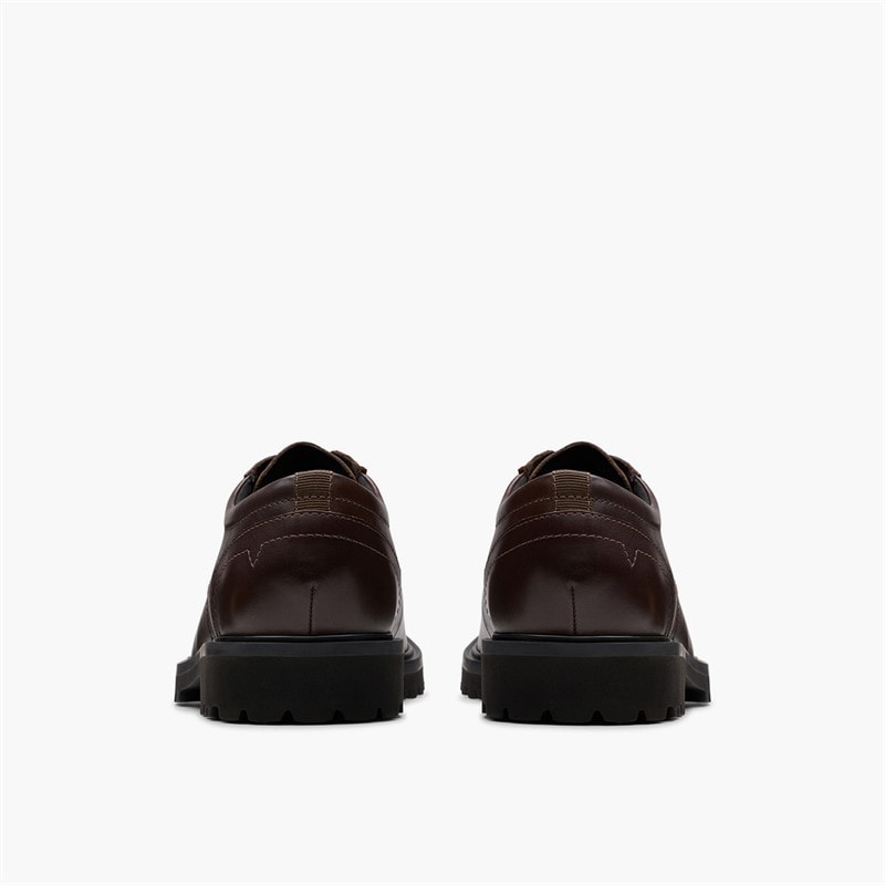 Clarks Mens Berwick Lace Up Shoes Brown Leather - Image 3