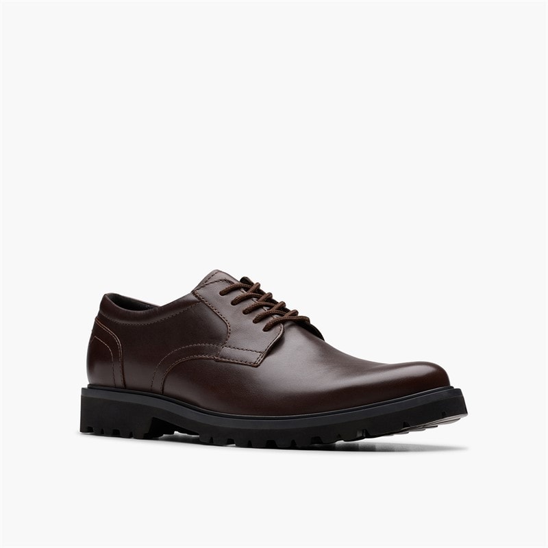 Clarks Mens Berwick Lace Up Shoes Brown Leather - Image 5