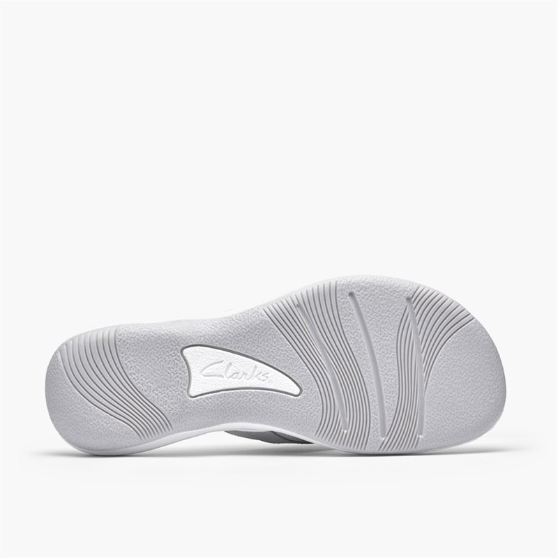 Clarks Womens Brinkley Sea Flip Flops Silver Metallic - Image 3