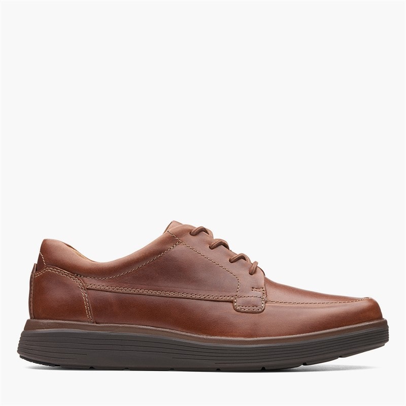 Clarks Mens Un Abode Ease Shoes Dark Tan Leather