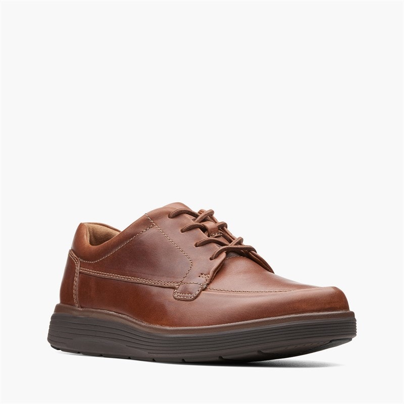 Clarks Mens Un Abode Ease Shoes Dark Tan Leather - Image 2