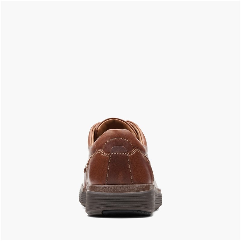 Clarks Mens Un Abode Ease Shoes Dark Tan Leather - Image 3