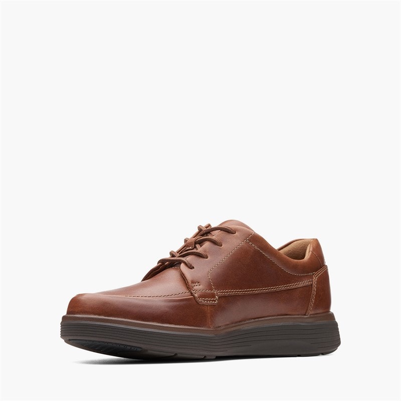 Clarks Mens Un Abode Ease Shoes Dark Tan Leather - Image 4